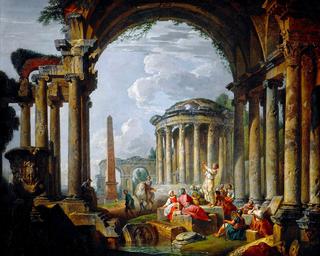 Preaching in ancient ruins