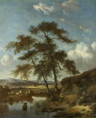 River Scene with Figures