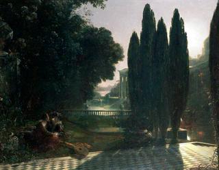 Scene from Shakespeare's 'The Merchant of Venice' - Belmont, in the Garden of Portia's House, Lorenzo and Jessica, Act V, Scene 1