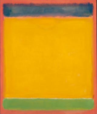 Untitled (Blue, Yellow, Green on Red)