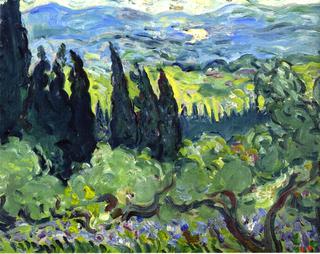 Italian Landscape, Cypresses