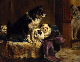 under mother's watchful eye