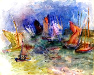 Sailboats in the Port of l'Île d'Yeu