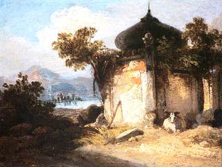 Bengal Landscape with a Hindu Shrine or Tomb