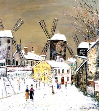 Les trois moulins de Montmartre sous la niege