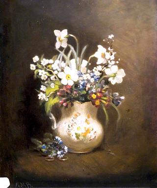 Bunch of Flowers in Painted Jug
