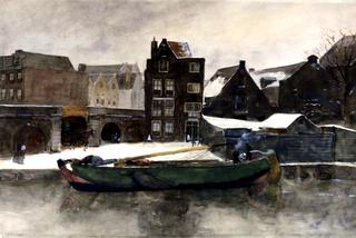 Het Prinseneiland: the Teertuinen in winter, Amsterdam