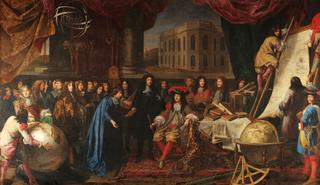 1667年科尔伯特向路易十四介绍皇家科学院院士