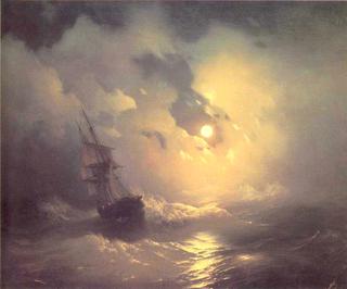 Tempest on the sea at nidht