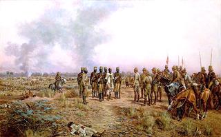 After the Battle. The Emir Mahmud Brought Prisoner to Herbert Kitchener, Atbara, 8 April 1898