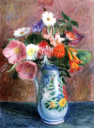 Bouquet in a Quimper Pitcher