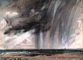 Seascape Study with Rain Cloud (Rainstorm over the Sea)