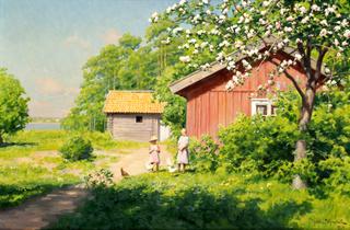 Children by the Cottage