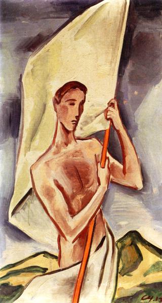 Young Man with Flag