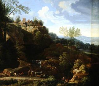 Wooded River Alpine Landscape