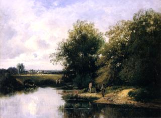 Summer Landscape with Fishermen