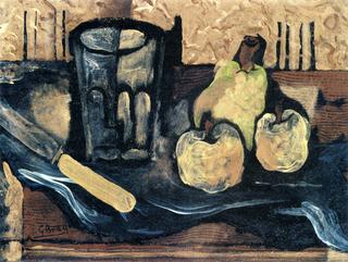 Glass, Fruit and Knife