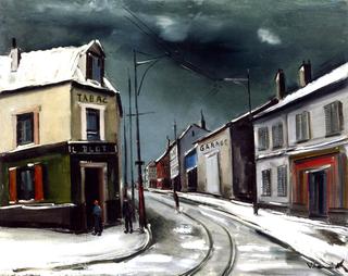 Village Street in the Snow