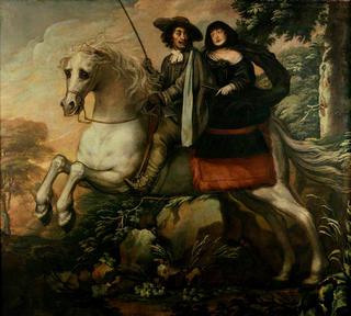 查尔斯二世国王和简·莱恩骑马去布里斯托尔