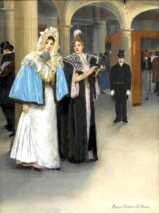 Two Ladies in the Theater Foyer