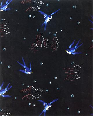 Migration of the Swallows on a Black Background