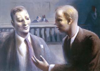 Two Figures in a Courtroom