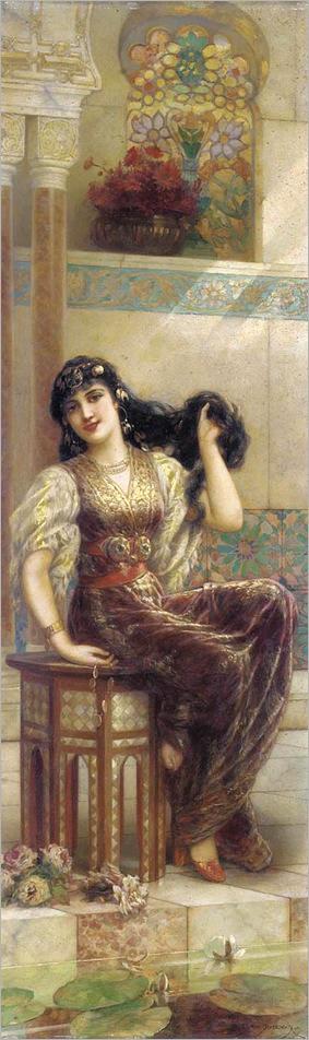 A Lady Styling her Hair