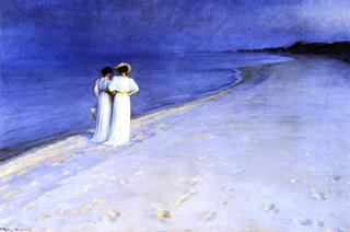 Summer Night on the South Beach at Skagen