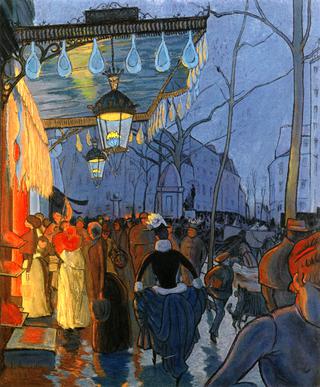 Avenue de Clichy, le soir, cinq heures