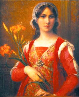 Portrait de jeune femme aux lilas