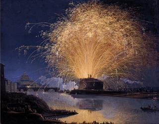 1775年，罗马圣天使城堡的焰火