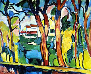 Landscape with Red Trees