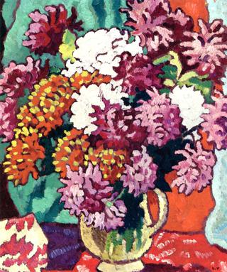 Vase of Dahlias