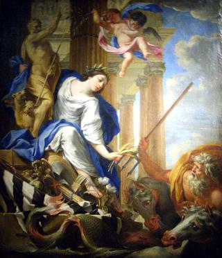 Ceres trampling attributes of war