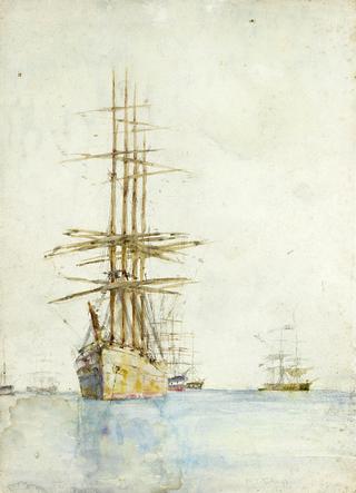 Windjammers lying at their moorings