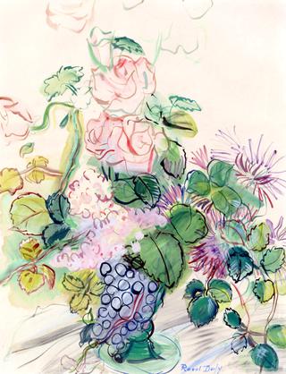 Bouquet with Bunch of Grapes