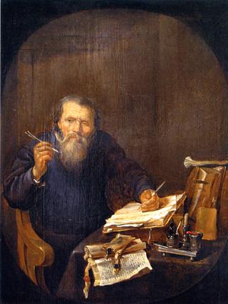 A Notary Sharpening His Pen