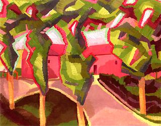Houses and Poplars