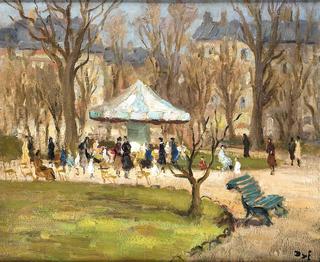Carousel in the Garden of Champs Elysees