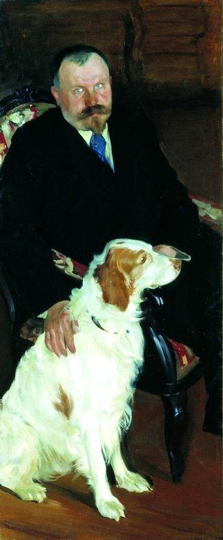Portrait of Dr. Lyubimov with Dog
