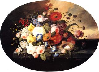 Floral Still Life with Bird's Nest