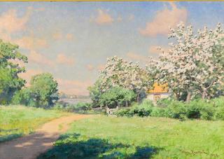 Cottage with fruit trees