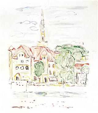 View of a City with Tower