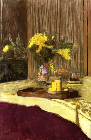 Bouquet of Mimosa on a Table