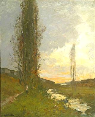 Poplars along a Stream