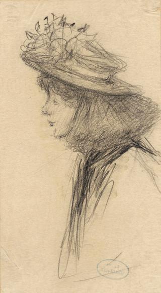 Etude d'une femme de profil