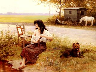 Gypsy at Her Toilette
