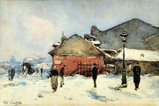 Walkers in Paris, Winter