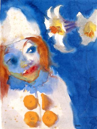 Pierrot and White Lilies