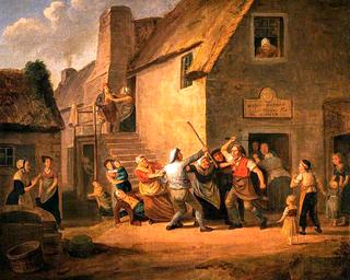 A Brawl Outside an Ale House